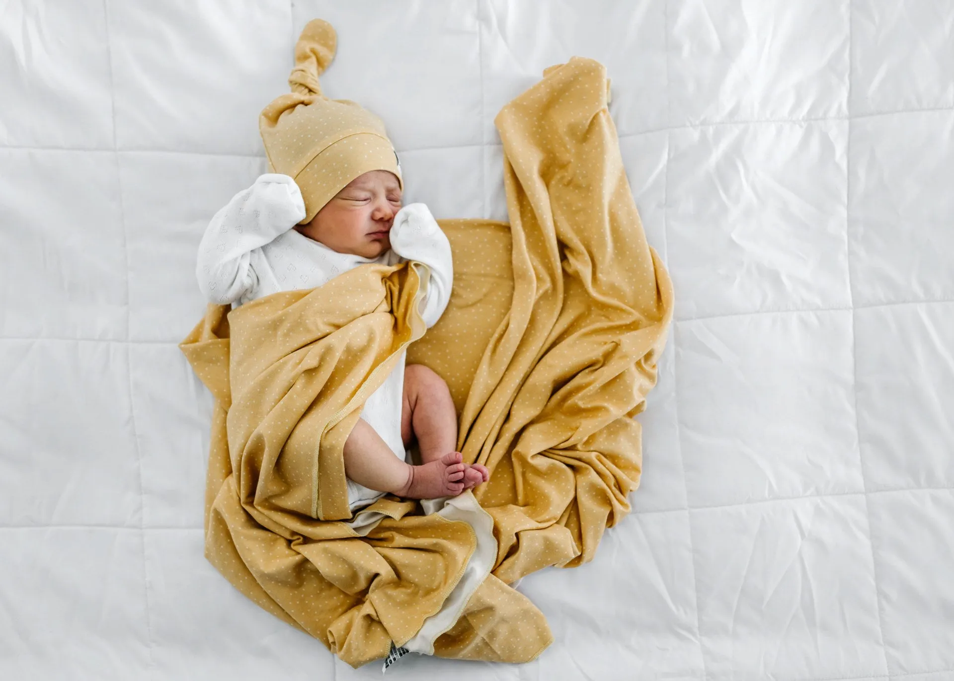 Copper Pearl Marigold Knit Swaddle Blanket