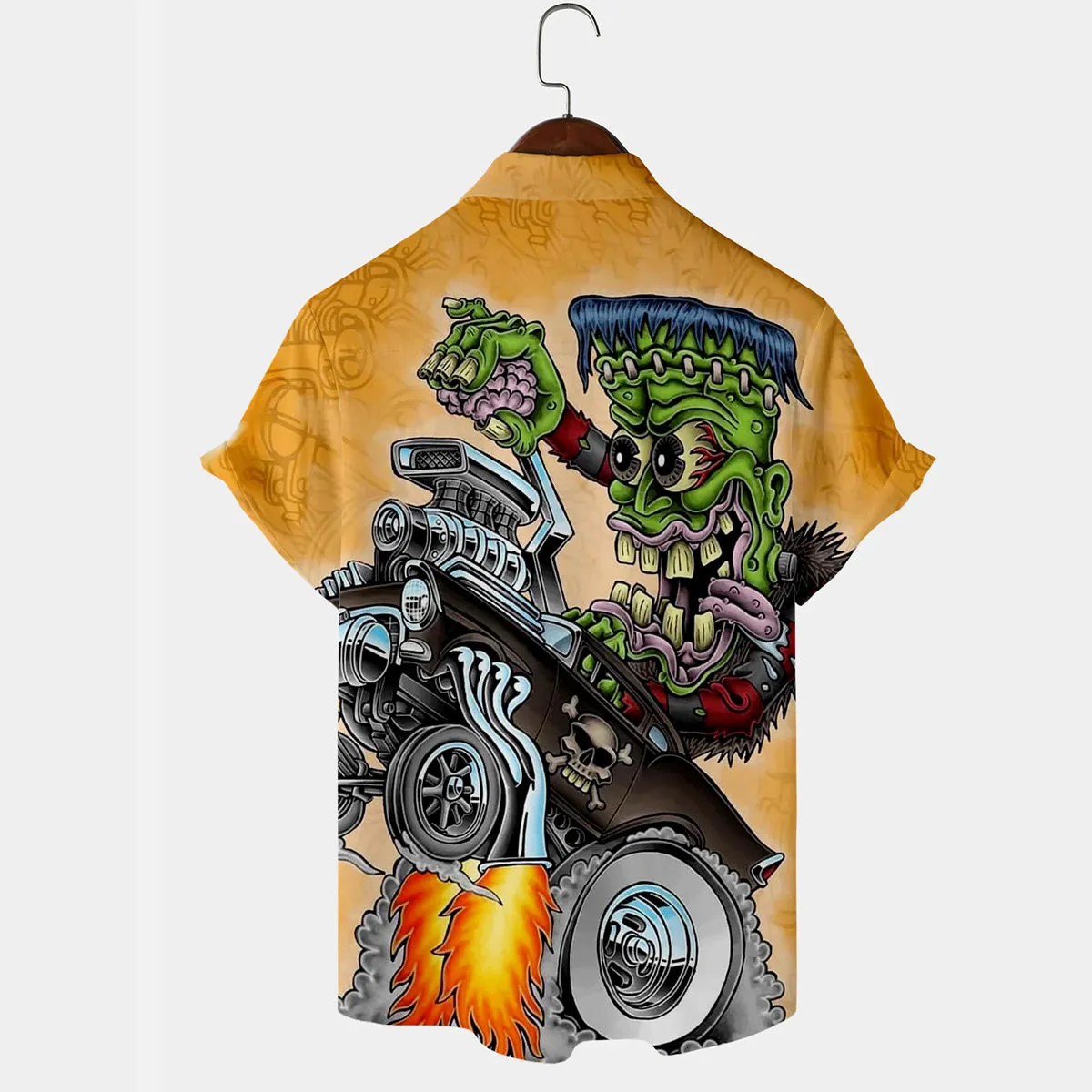 Crazy Classic Car Pattern Men's Short Sleeve Tops