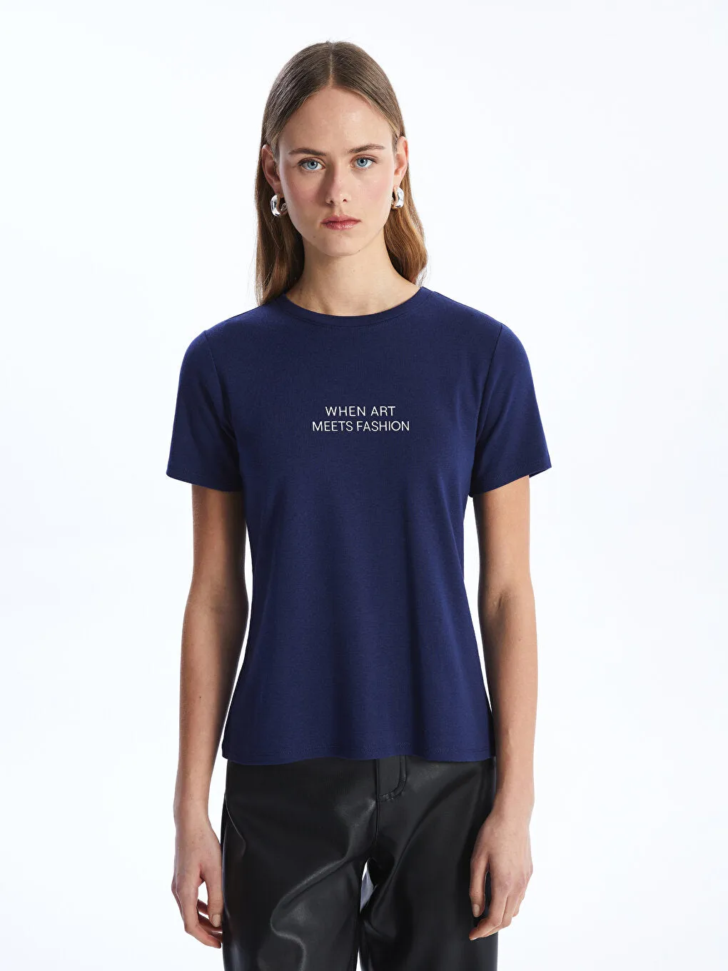 Crew Neck Printed Short Sleeve Women's T-Shirt
