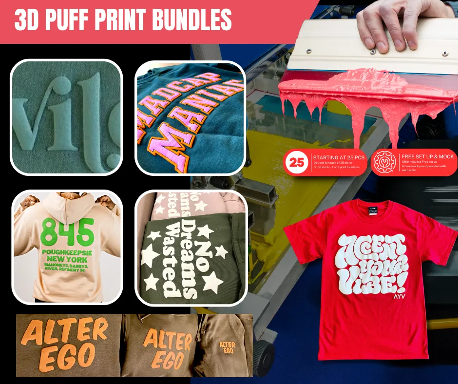 Custom 3D PUFF Printed T-shirts