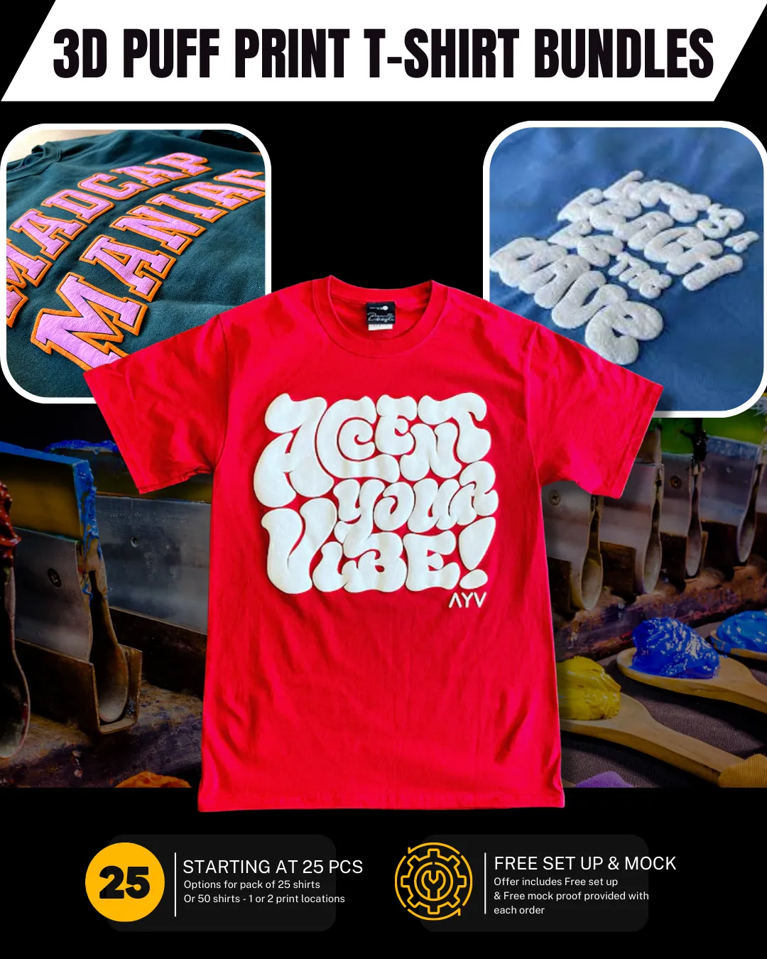 Custom 3D PUFF Printed T-shirts