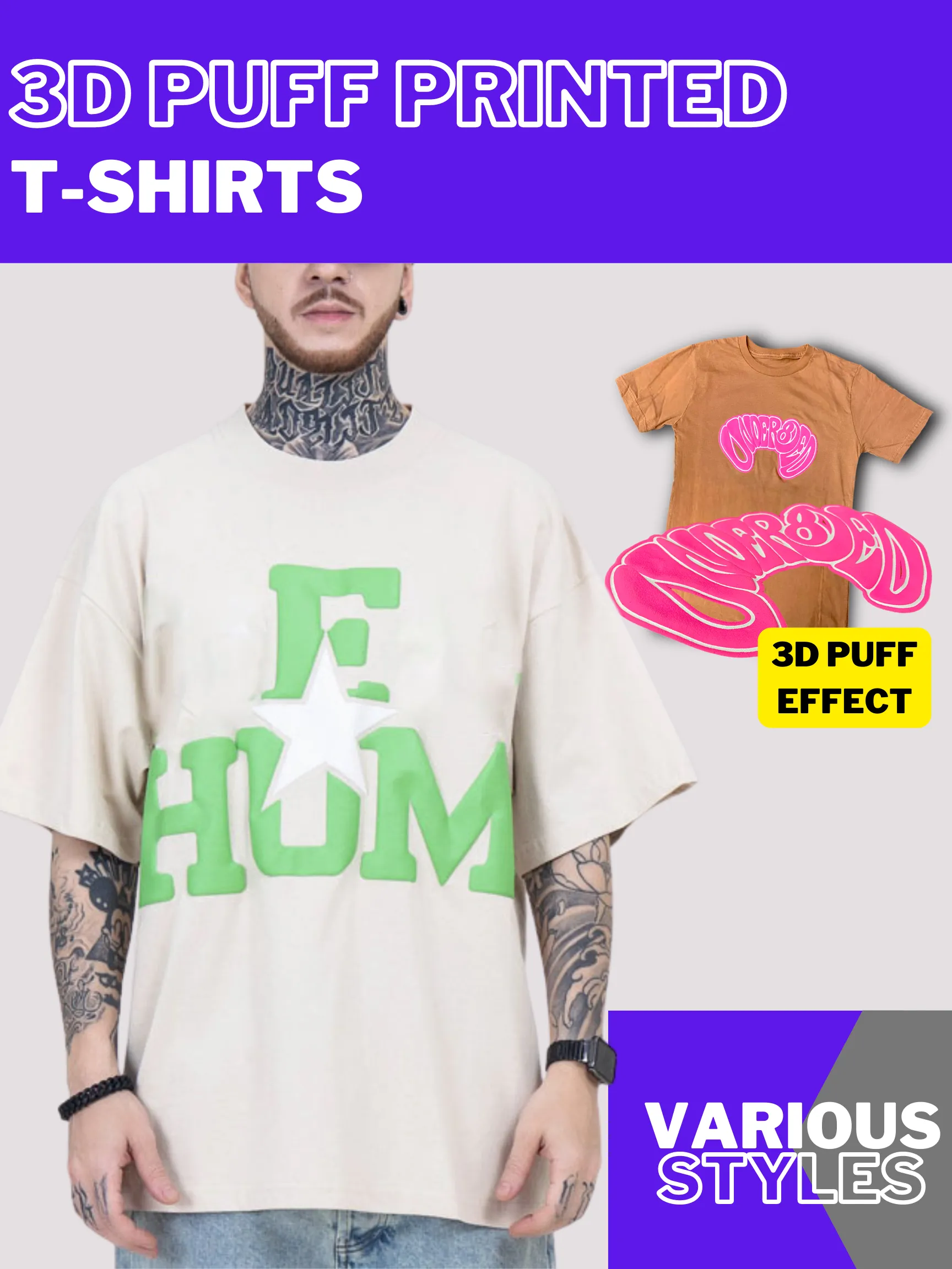 Custom 3D PUFF Printed T-shirts