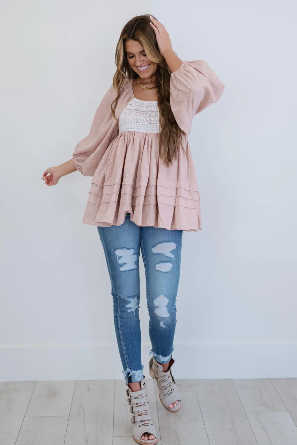 Davi & Dani Happily Ever After Full Size Run Polka Dot Top