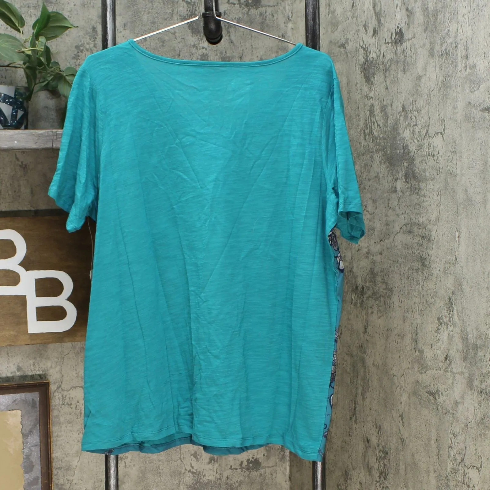 DG2 by Diane Gilman Women's Plus Size Mesh Front Layered T-Shirt