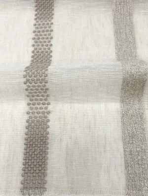 Dot and Texture Stripe Embroidery Blend sheer Linen Fabric By The Yard/CL1118
