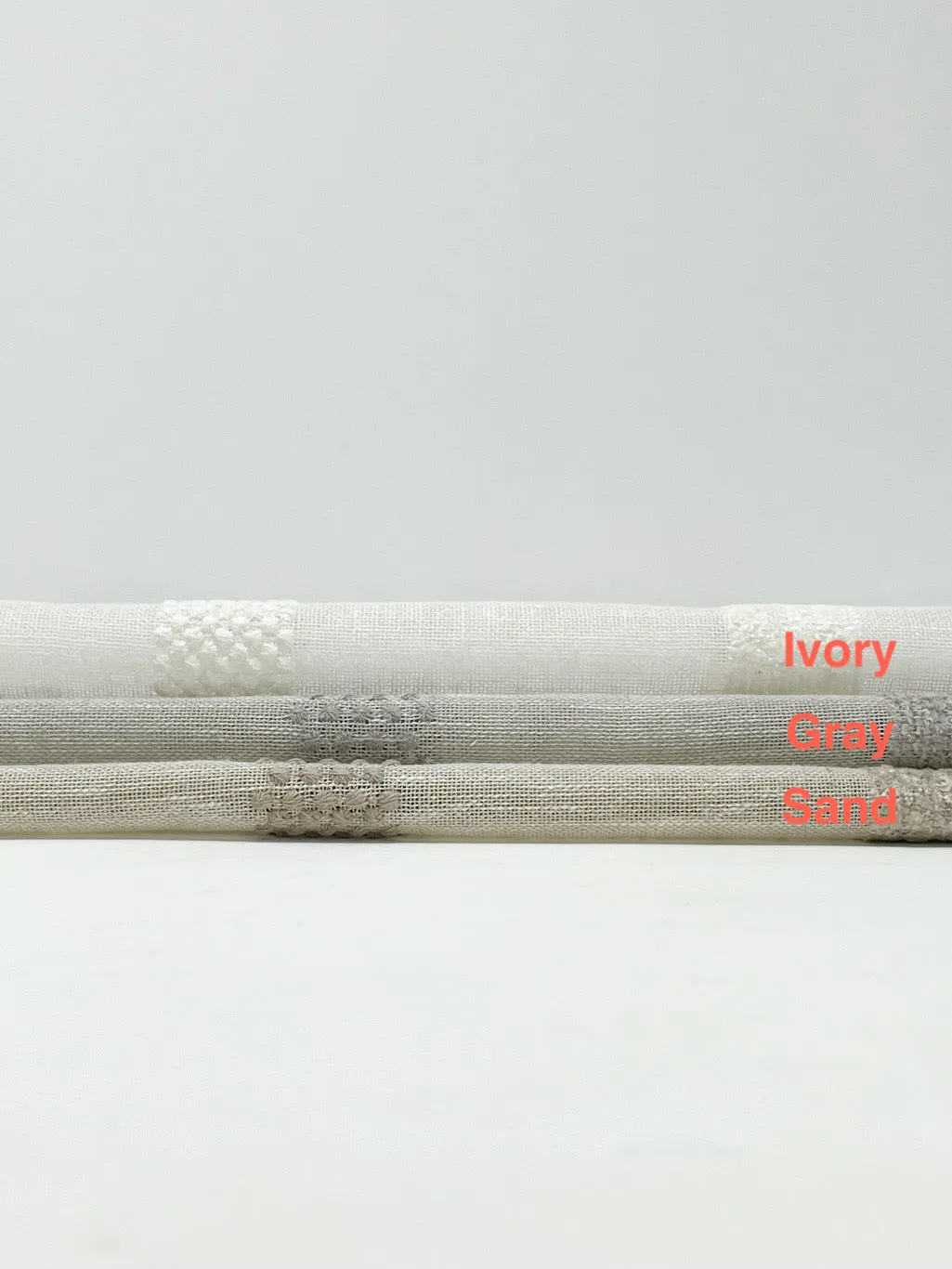 Dot and Texture Stripe Embroidery Blend sheer Linen Fabric By The Yard/CL1118