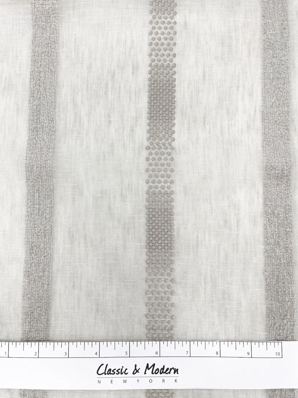 Dot and Texture Stripe Embroidery Blend sheer Linen Fabric By The Yard/CL1118