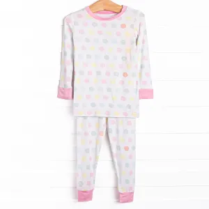 Dozing Off Dots Bamboo Pajama Set, Pink