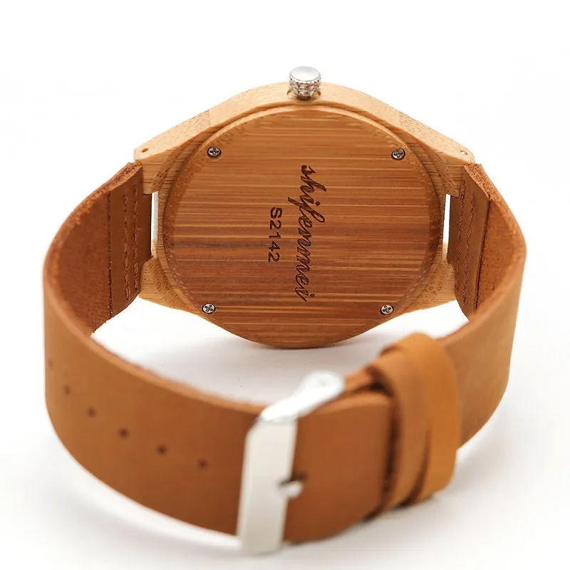 Elephant Pattern Dial Women's Wooden Watch