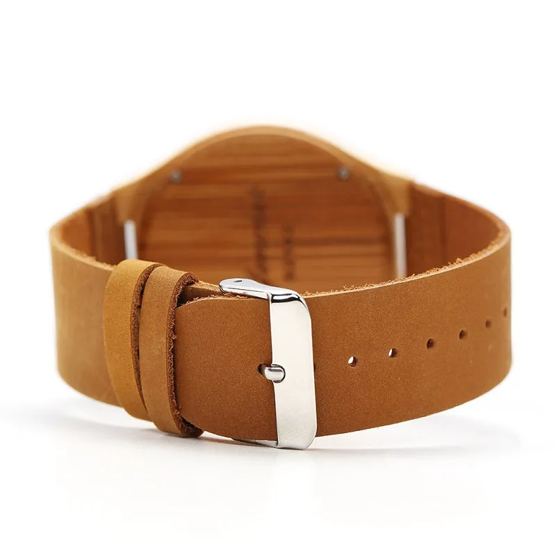 Elephant Pattern Dial Women's Wooden Watch