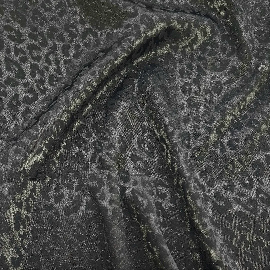 Embossed Satin Spandex Fabric Black 150cm