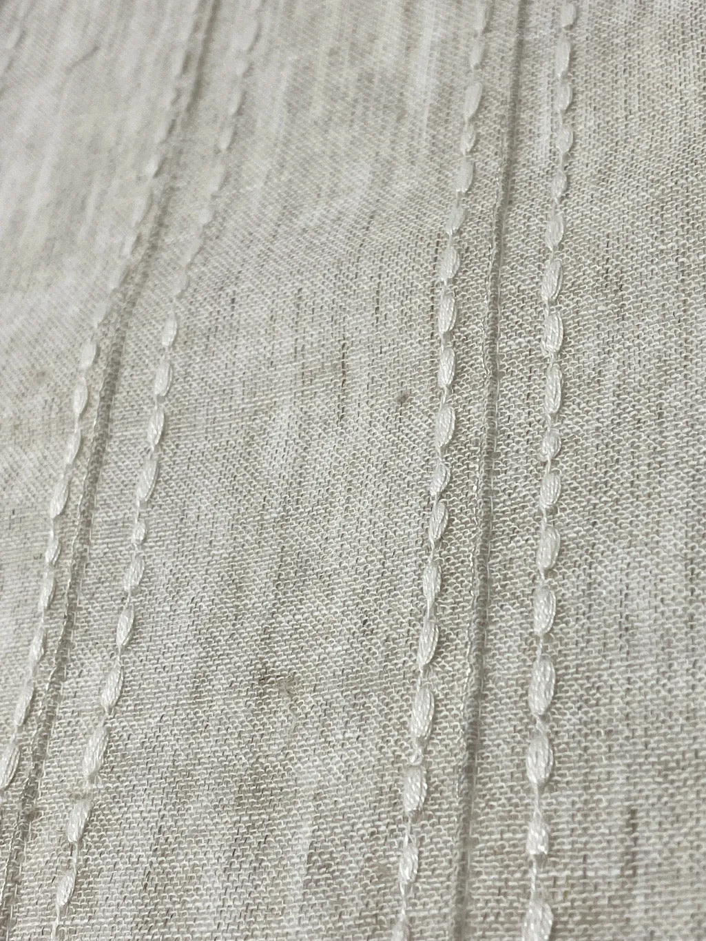 Embroidery Dot and Texture Stripe Blend sheer Linen Fabric By The Yard/CL1126