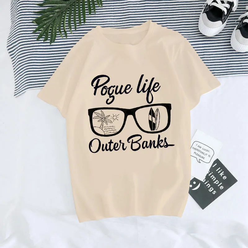 European and American, Digital Round Neck Printed, Summer T-shirt