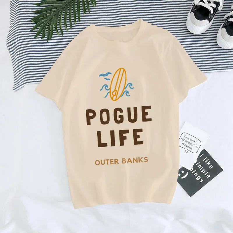 European and American, Digital Round Neck Printed, Summer T-shirt