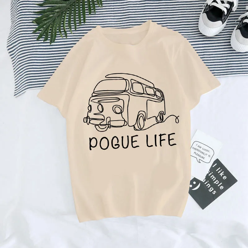 European and American, Digital Round Neck Printed, Summer T-shirt