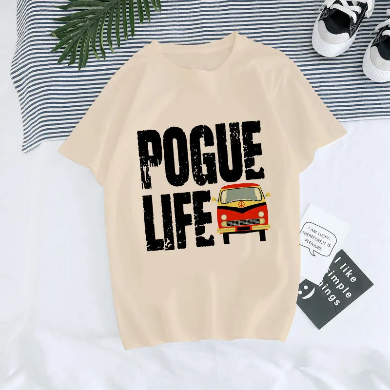 European and American, Digital Round Neck Printed, Summer T-shirt