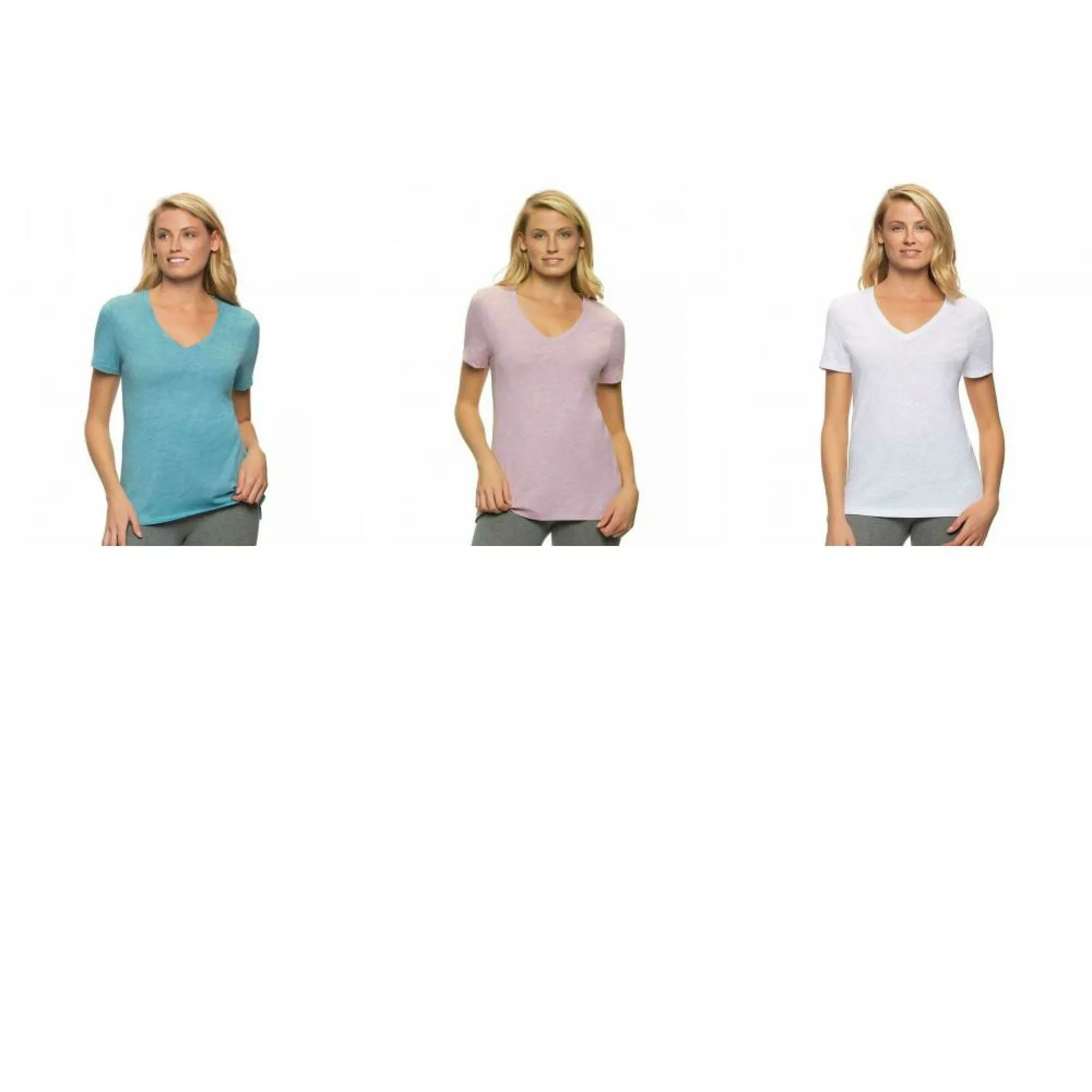 Felina Women's V-Neck Slub Knit T-Shirt