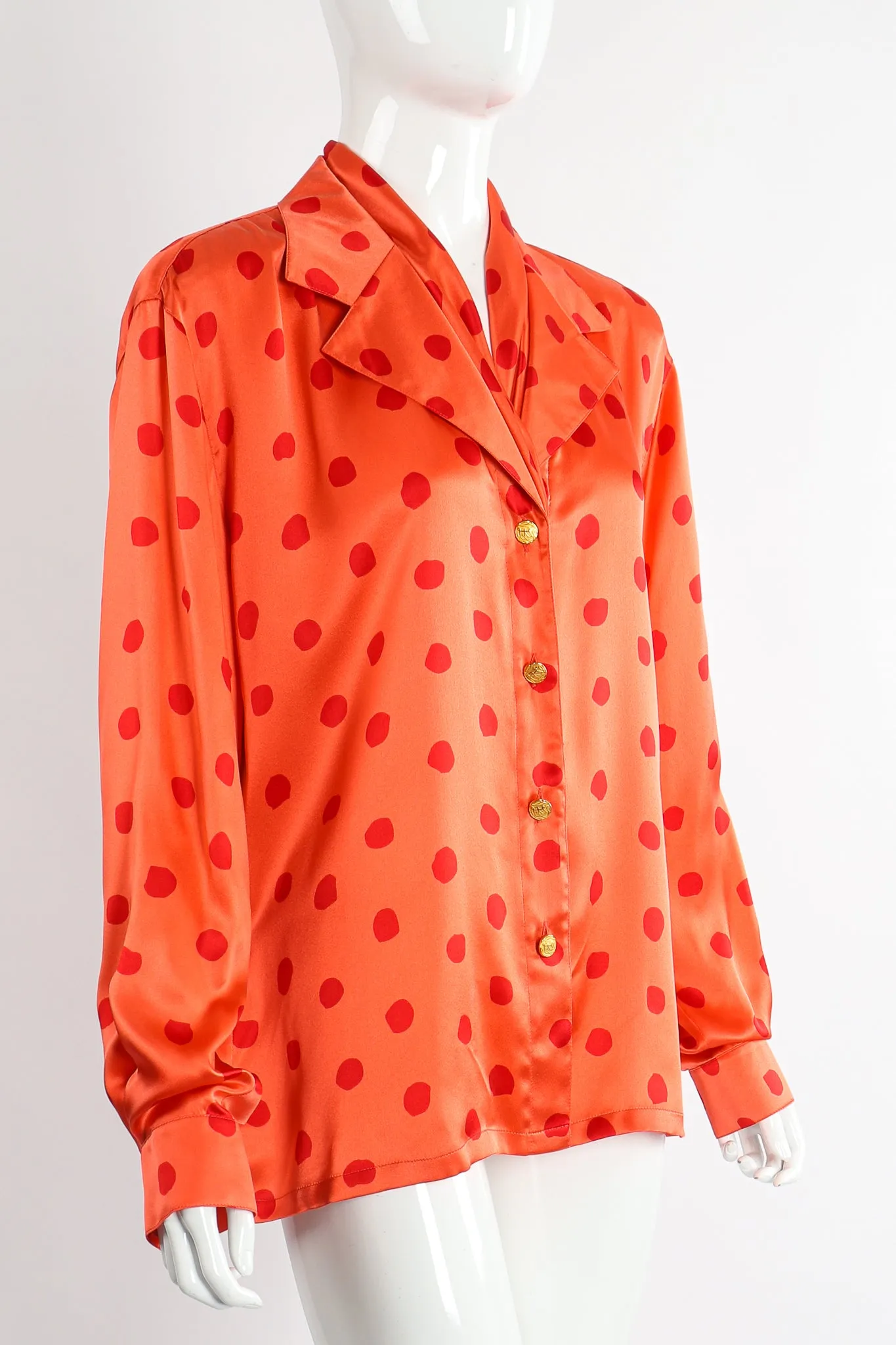 Fire Dot Satin Blouse