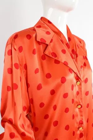 Fire Dot Satin Blouse