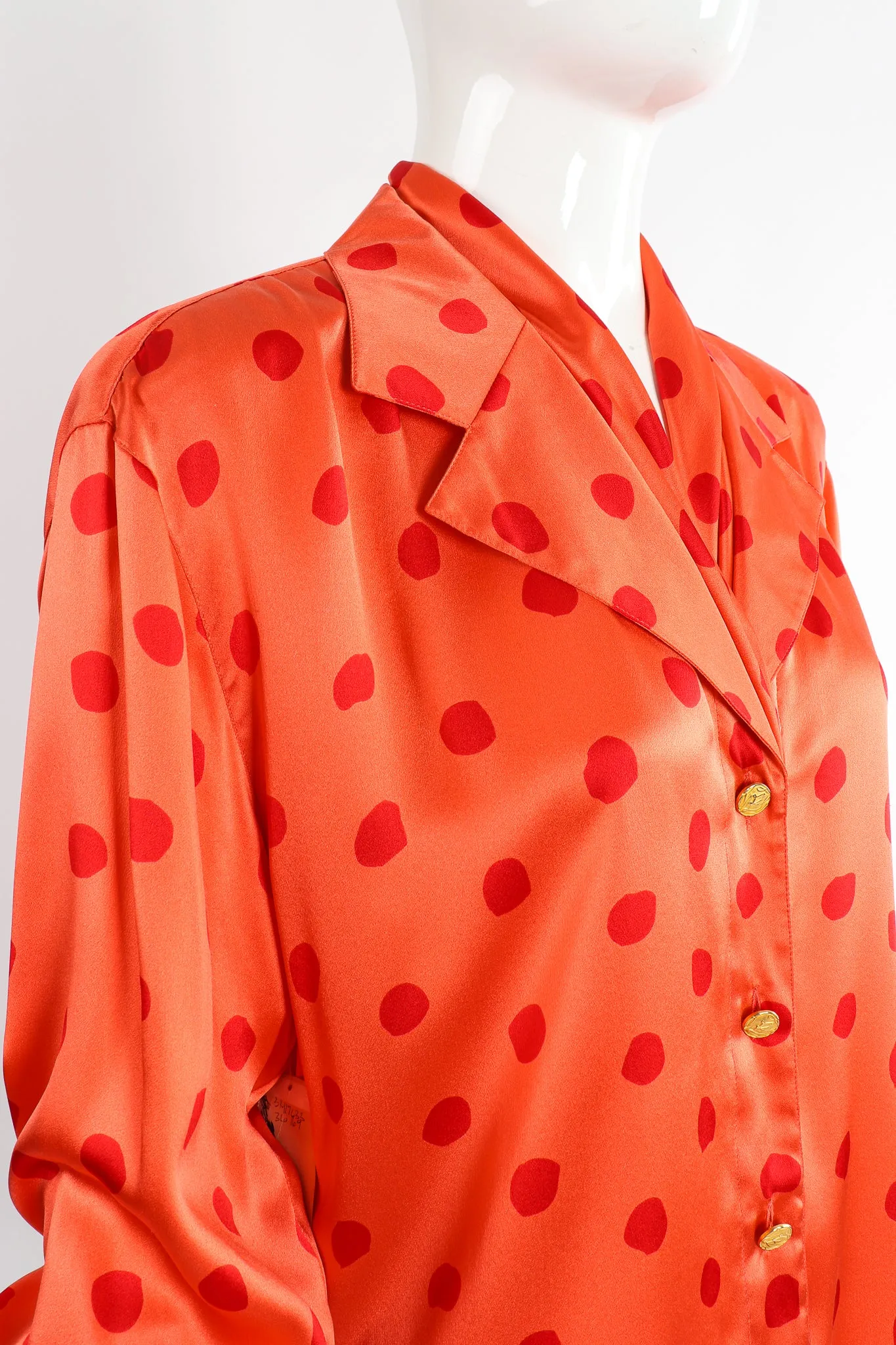 Fire Dot Satin Blouse