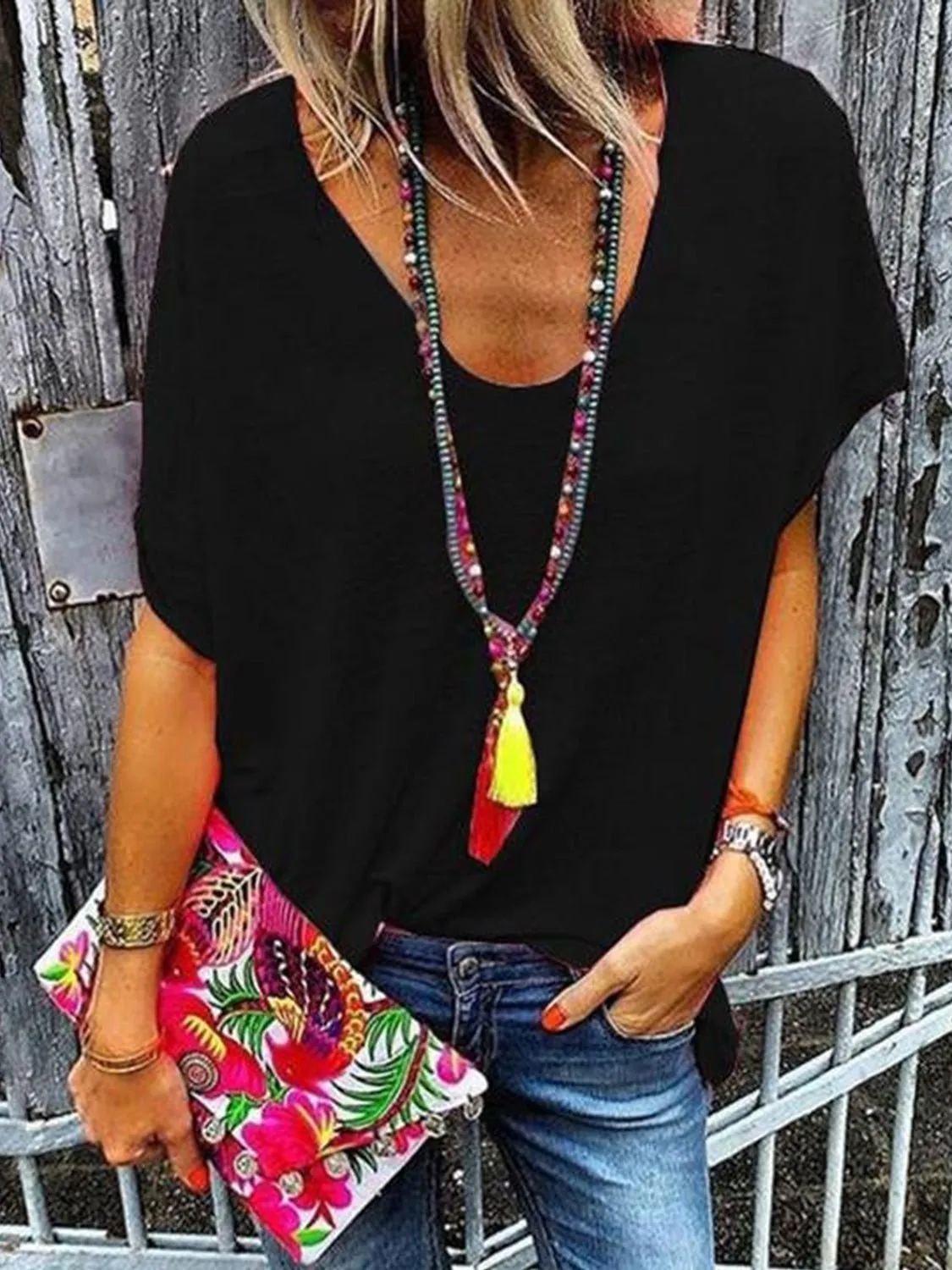Full Size Scoop Neck Shirt