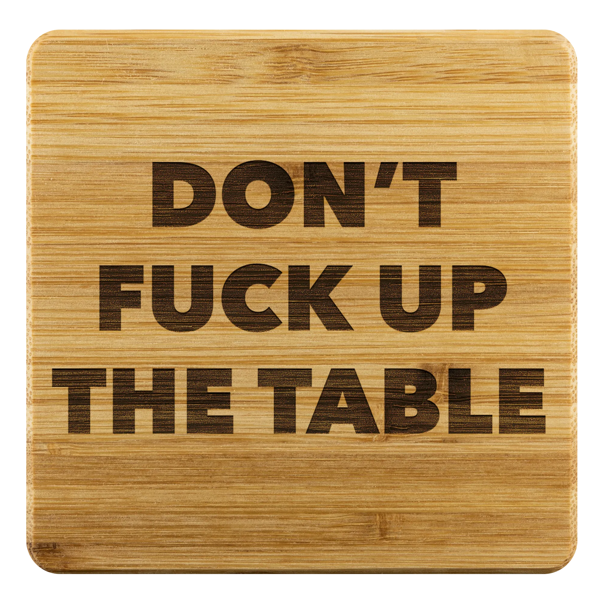 Funny Housewarming Gifts Bamboo Beverage Coasters Cool Wood Coaster Wooden Profanity Drink Coaster Set