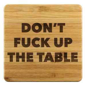 Funny Housewarming Gifts Bamboo Beverage Coasters Cool Wood Coaster Wooden Profanity Drink Coaster Set