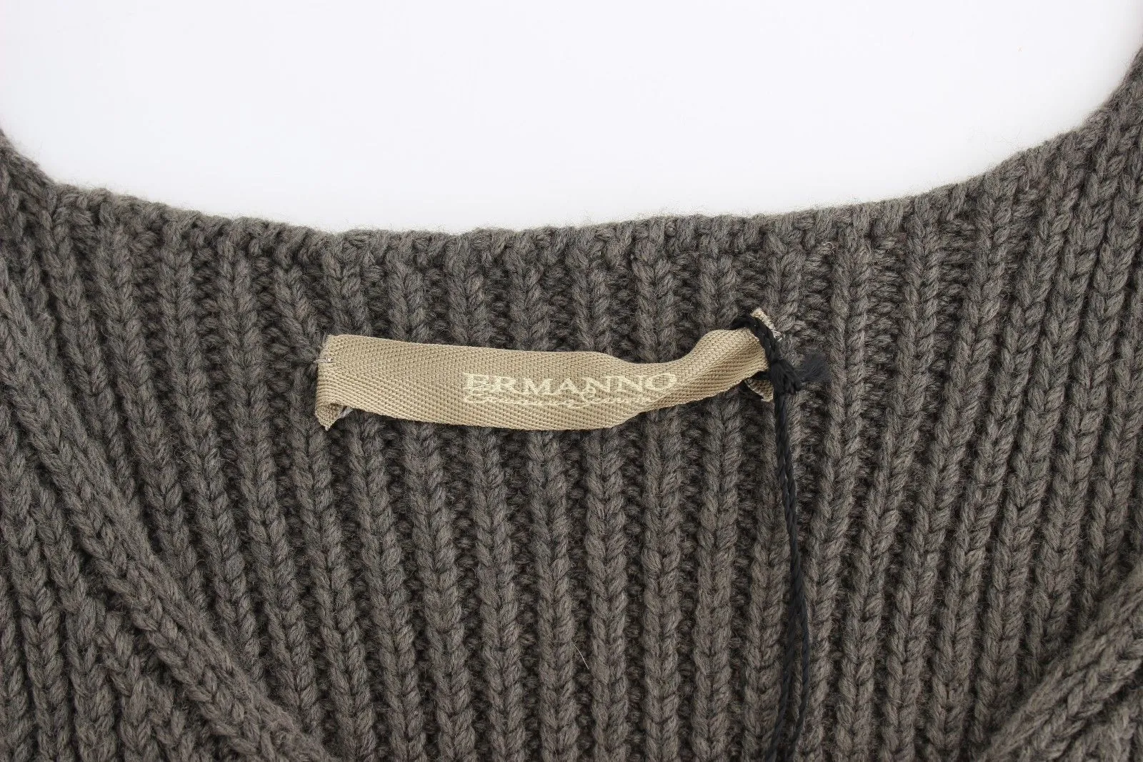 Gray Knit Top Knitted Sweater Merino Wool