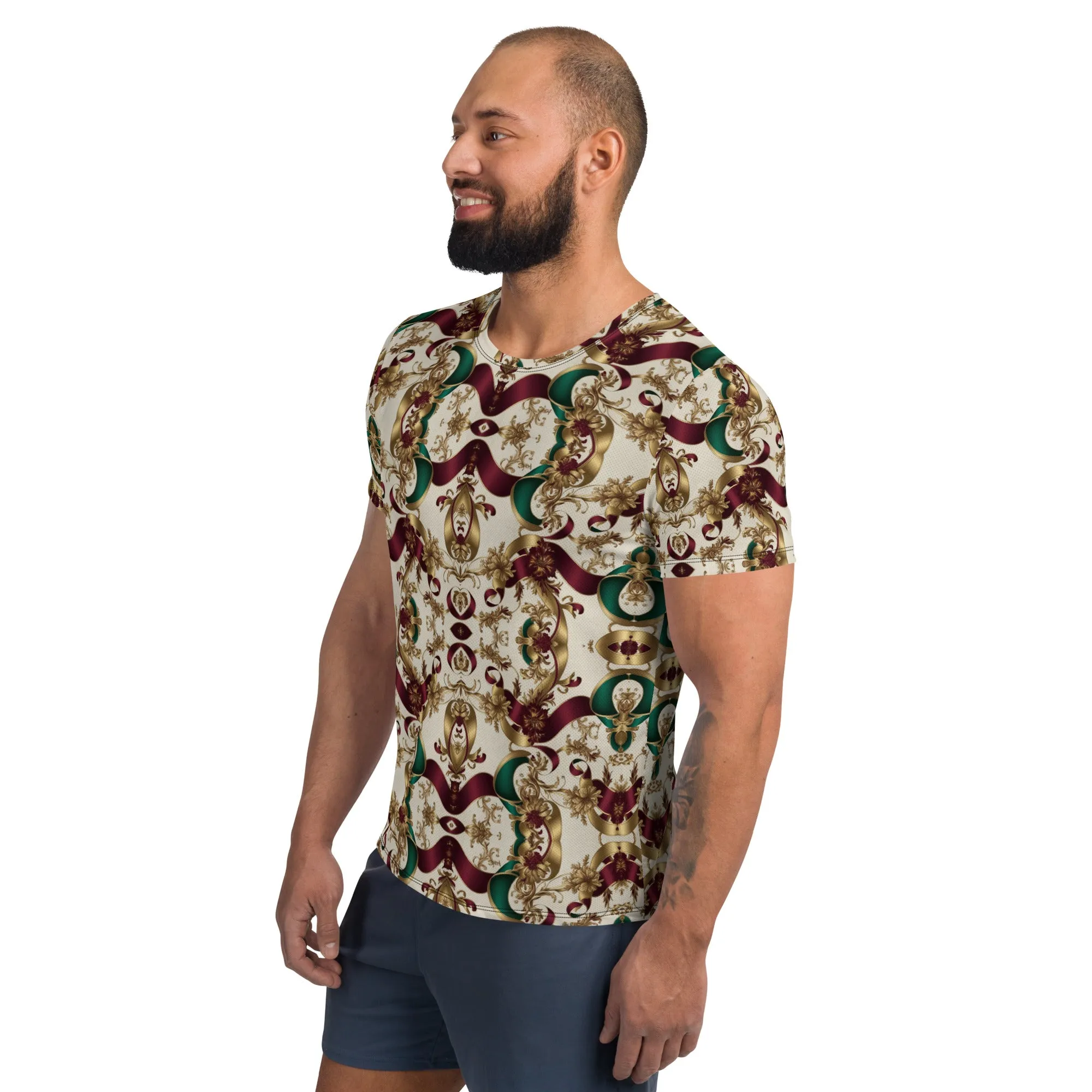 Guciesk All-Over Print Men's Athletic T-shirt
