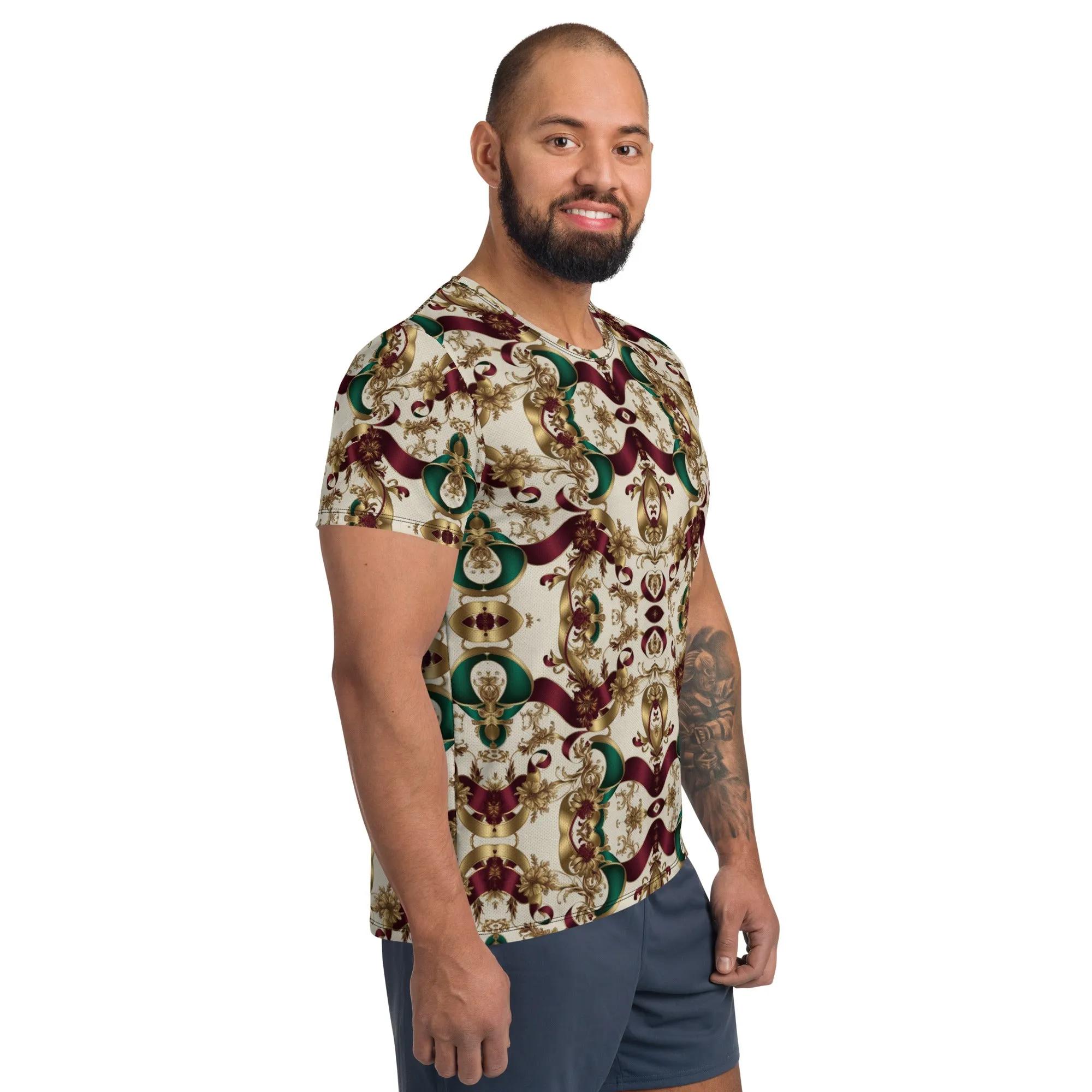 Guciesk All-Over Print Men's Athletic T-shirt