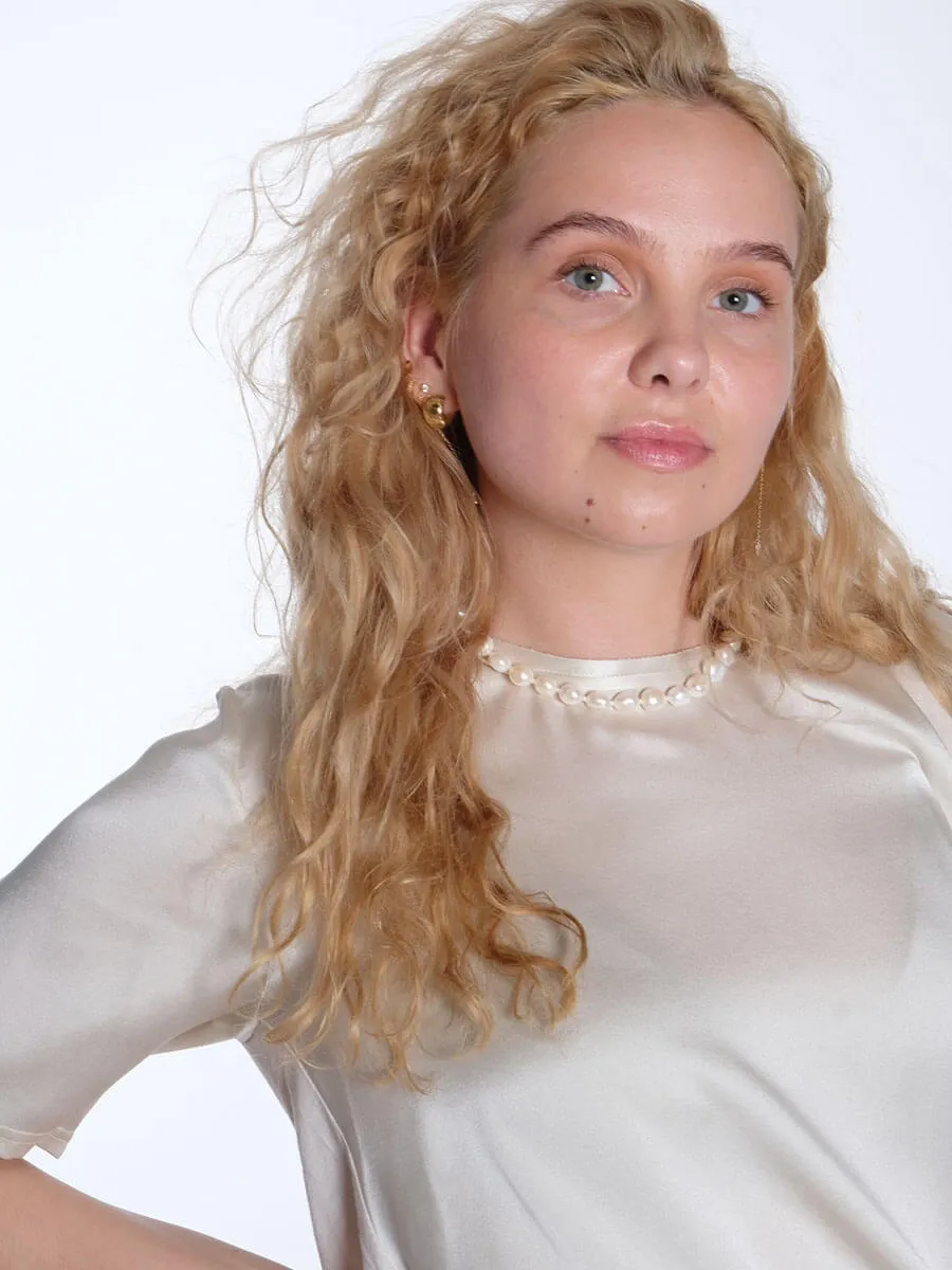 Gunhilda 2 Silk T-Shirt - Turtledove