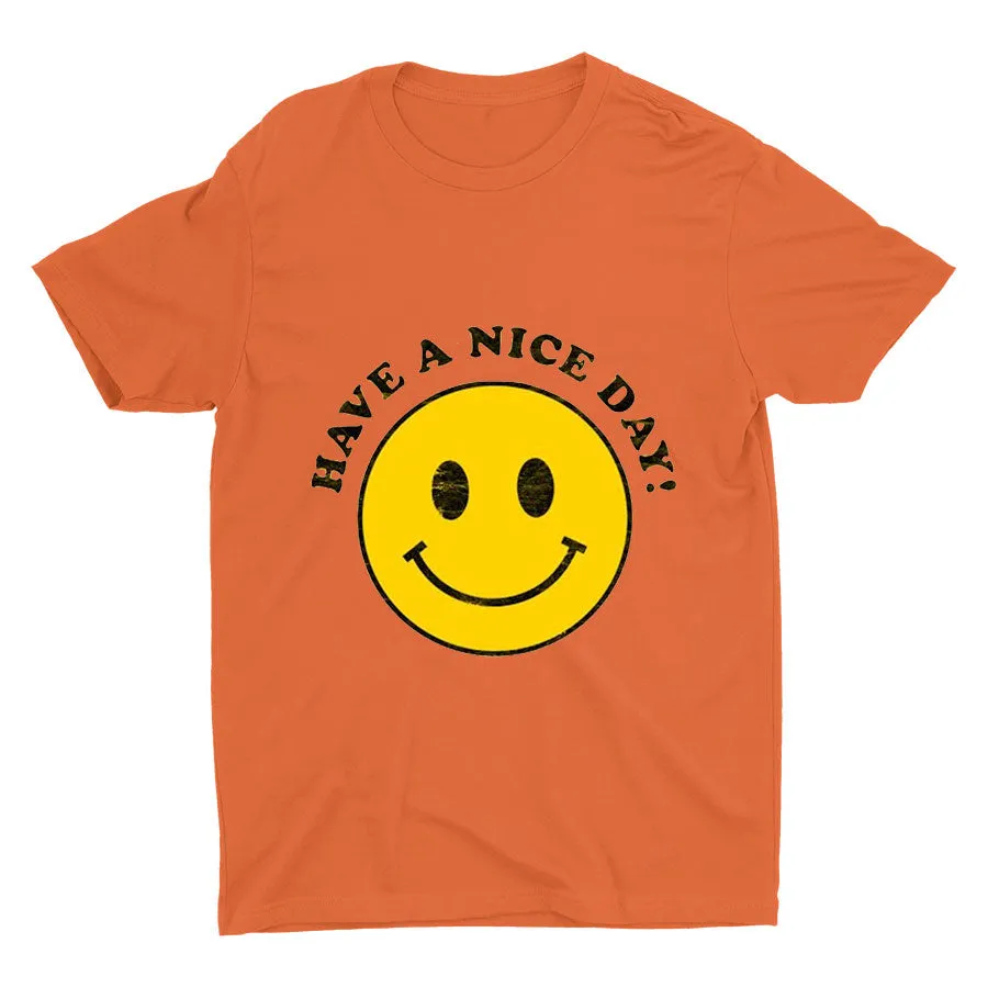 Have A Nice Day Smiling Face Printed T-shirt
