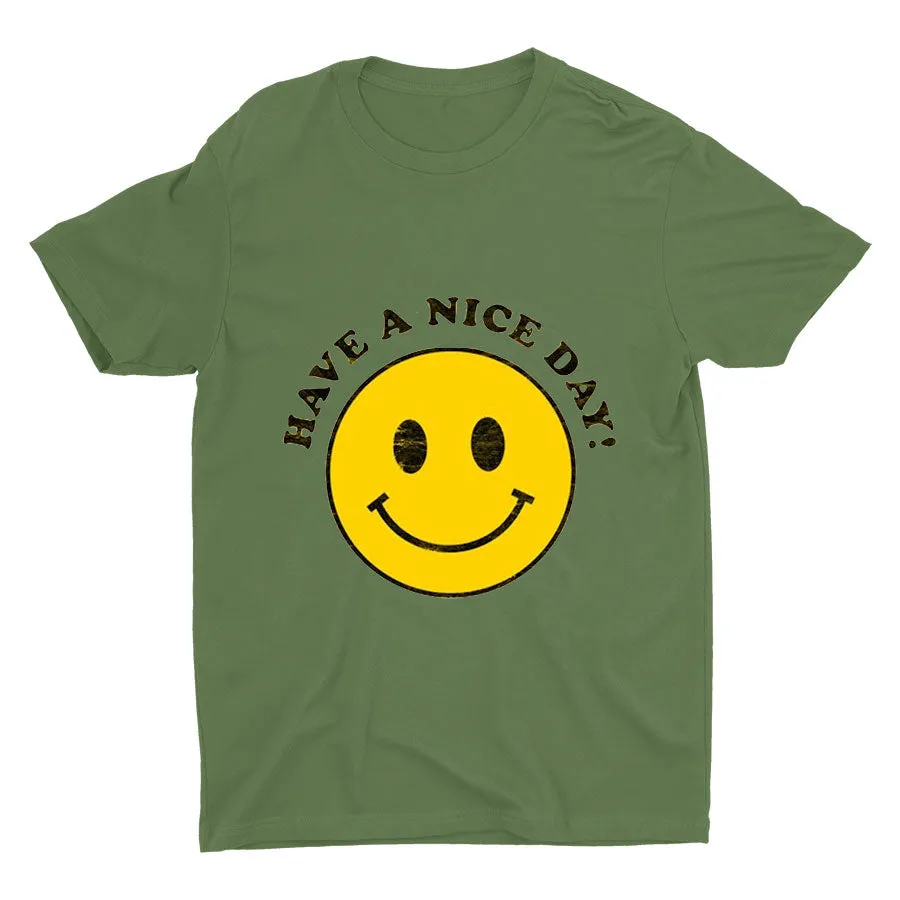 Have A Nice Day Smiling Face Printed T-shirt