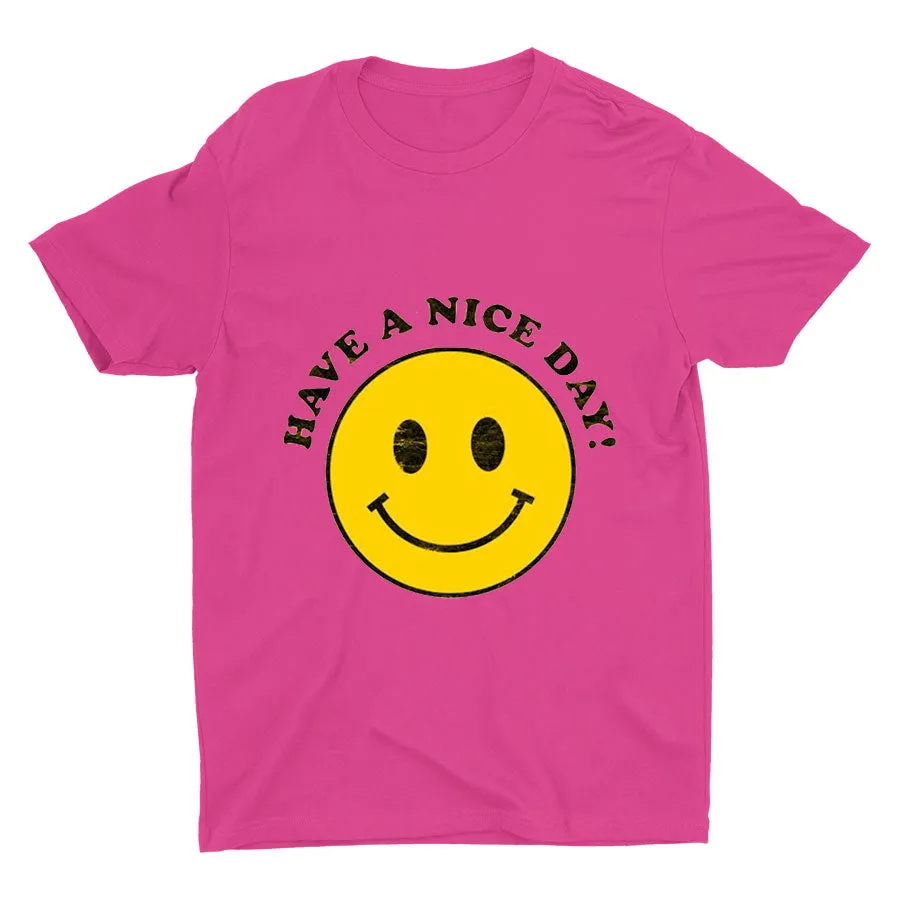 Have A Nice Day Smiling Face Printed T-shirt