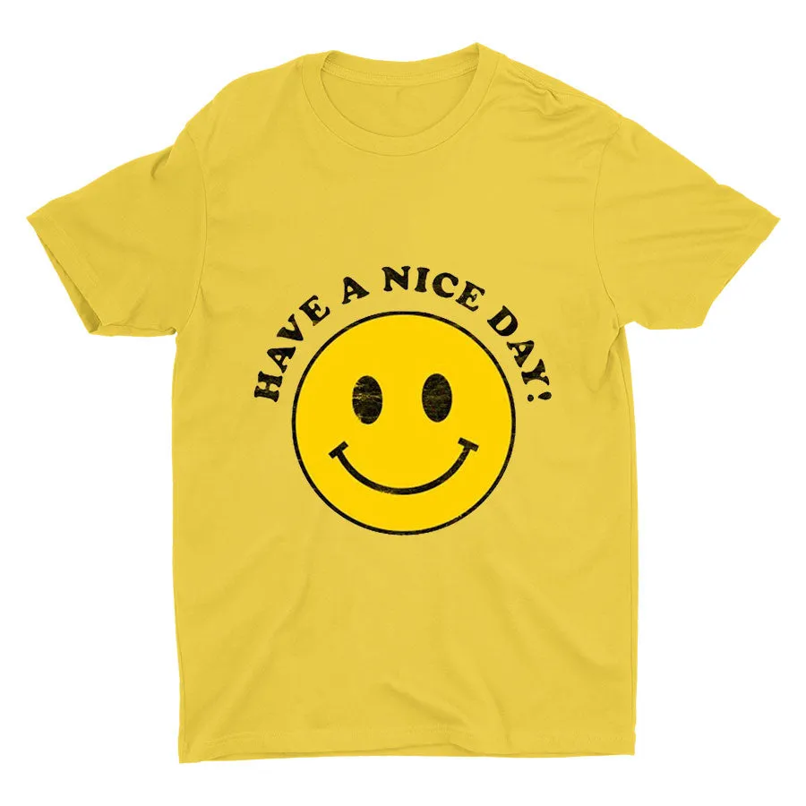 Have A Nice Day Smiling Face Printed T-shirt