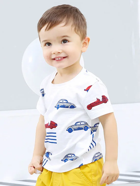 Infant Toddler Boy Car Print T-shirt