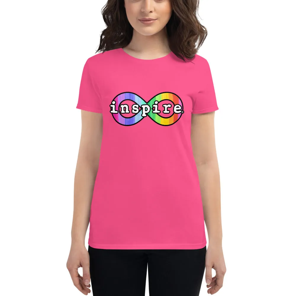 inspire Neurodiversity Awareness Rainbow Infinity Women's Short Sleeve T-shirt