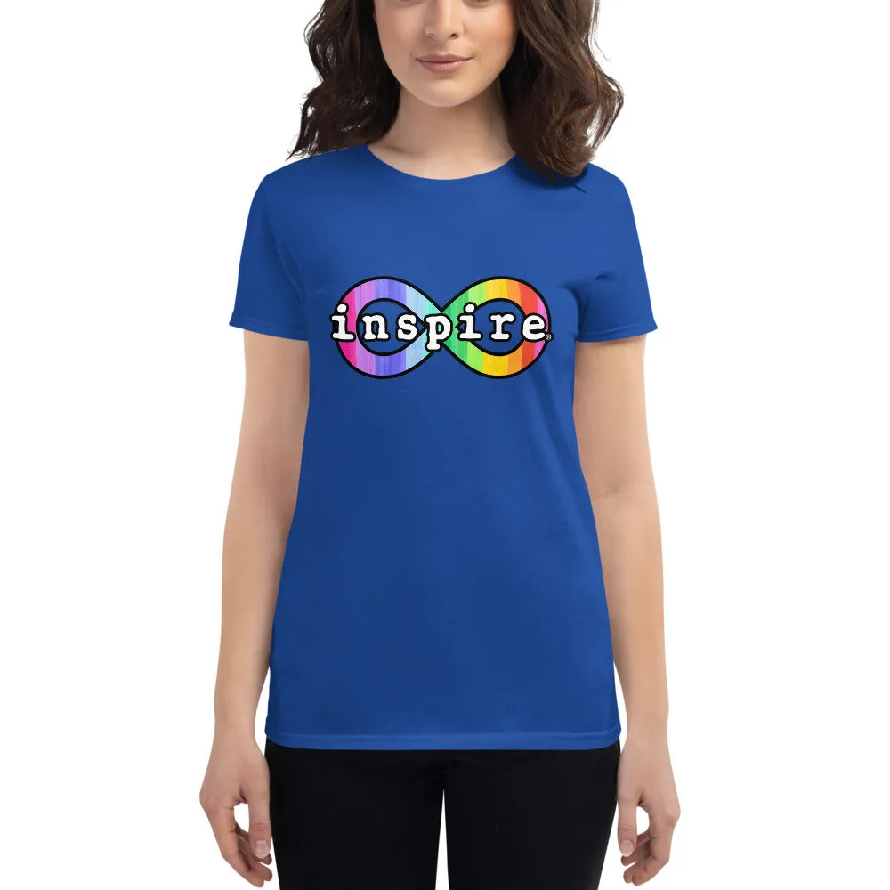 inspire Neurodiversity Awareness Rainbow Infinity Women's Short Sleeve T-shirt