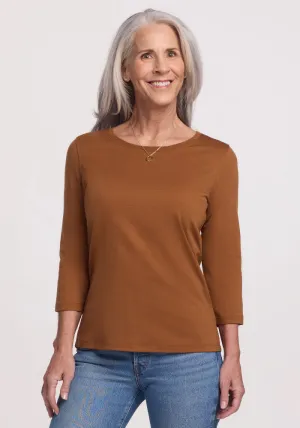 Jenny 3/4 Sleeve Crew Neck - Sahara Dust