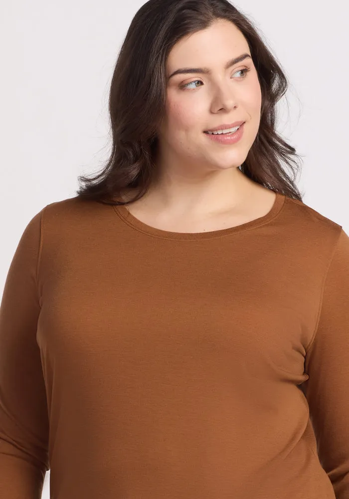 Jenny 3/4 Sleeve Crew Neck - Sahara Dust
