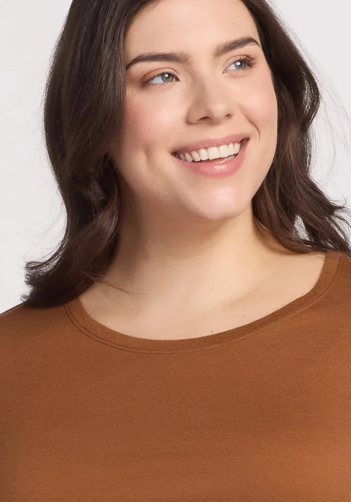 Jenny 3/4 Sleeve Crew Neck - Sahara Dust