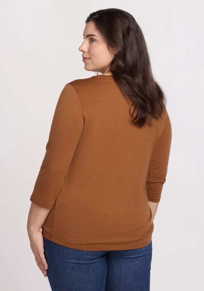 Jenny 3/4 Sleeve Crew Neck - Sahara Dust