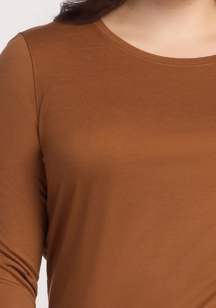 Jenny 3/4 Sleeve Crew Neck - Sahara Dust