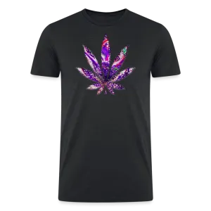 Kaleidoscope Purple Leaf: Organic Tri-Blend Multicolor Cannabis Tee