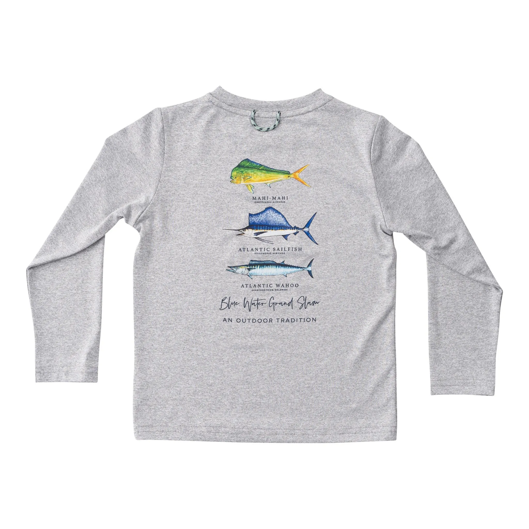 Kid's Pro Performance Long Sleeve Fishing T-shirt with Blue Water Grand Slam