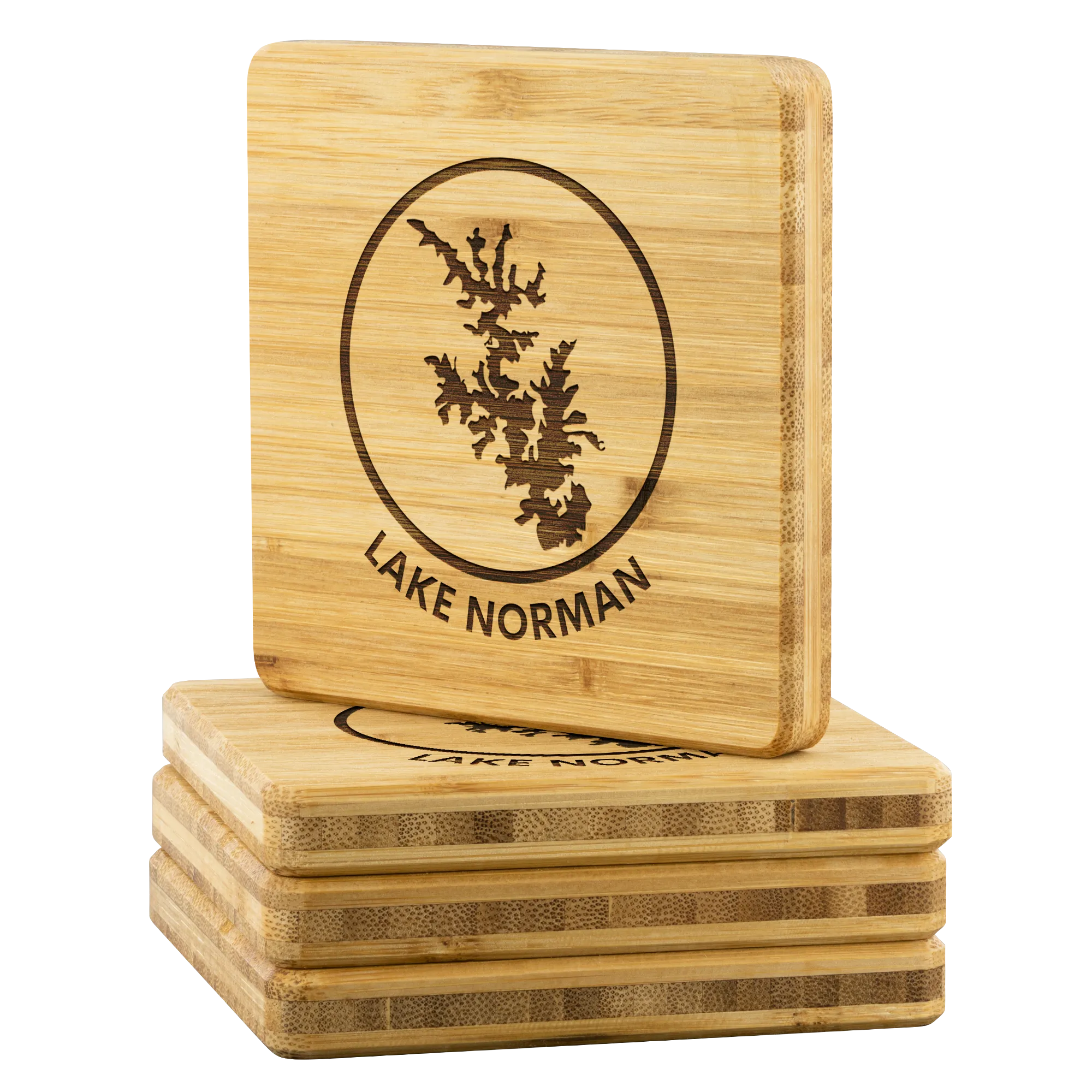 Lake Norman Logo Bamboo Coasters