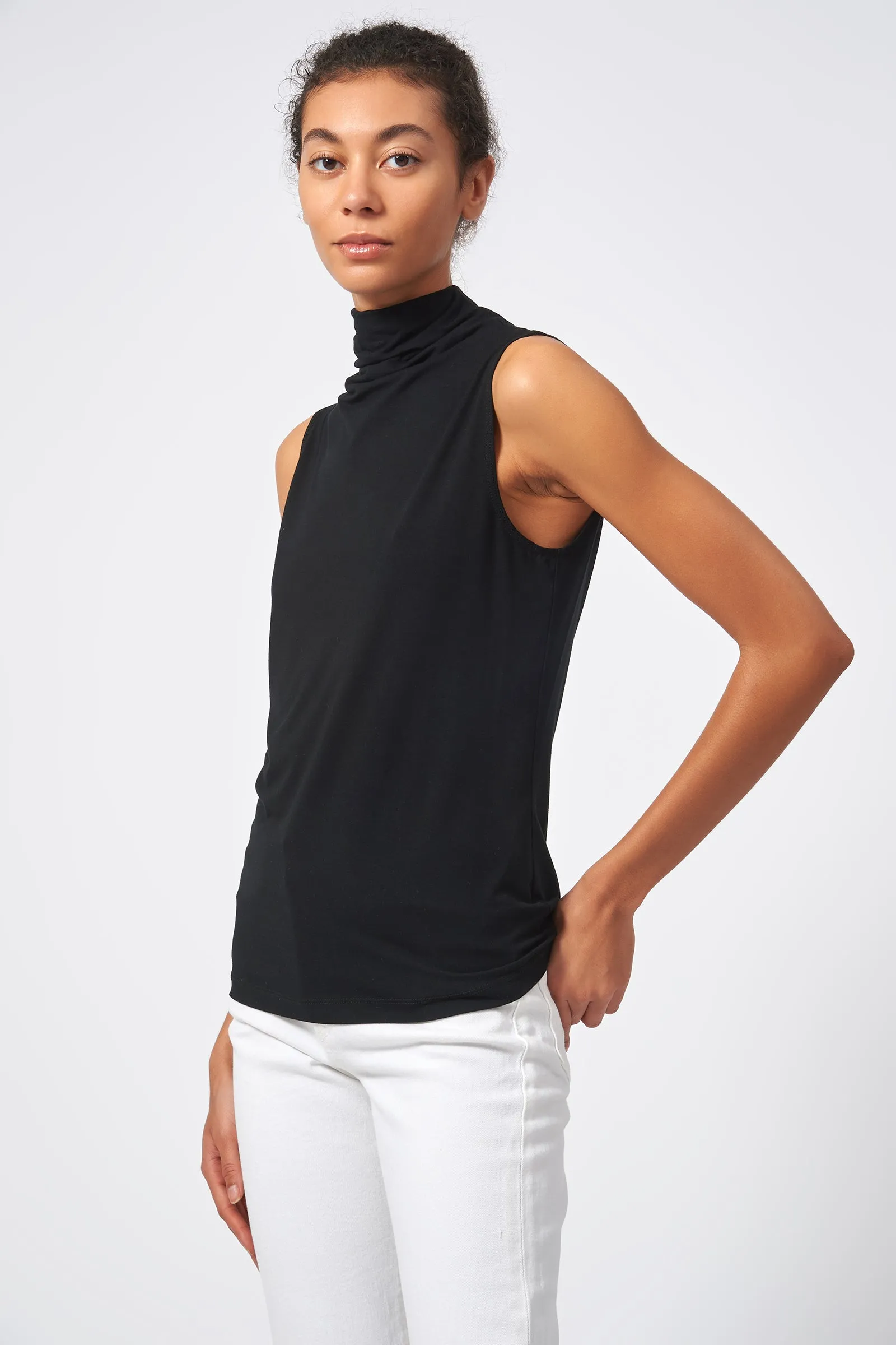 Lana Funnelneck Tank - Black