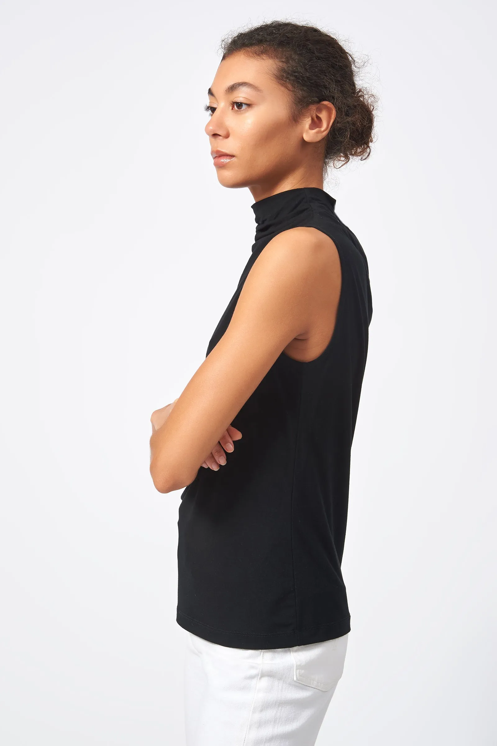 Lana Funnelneck Tank - Black