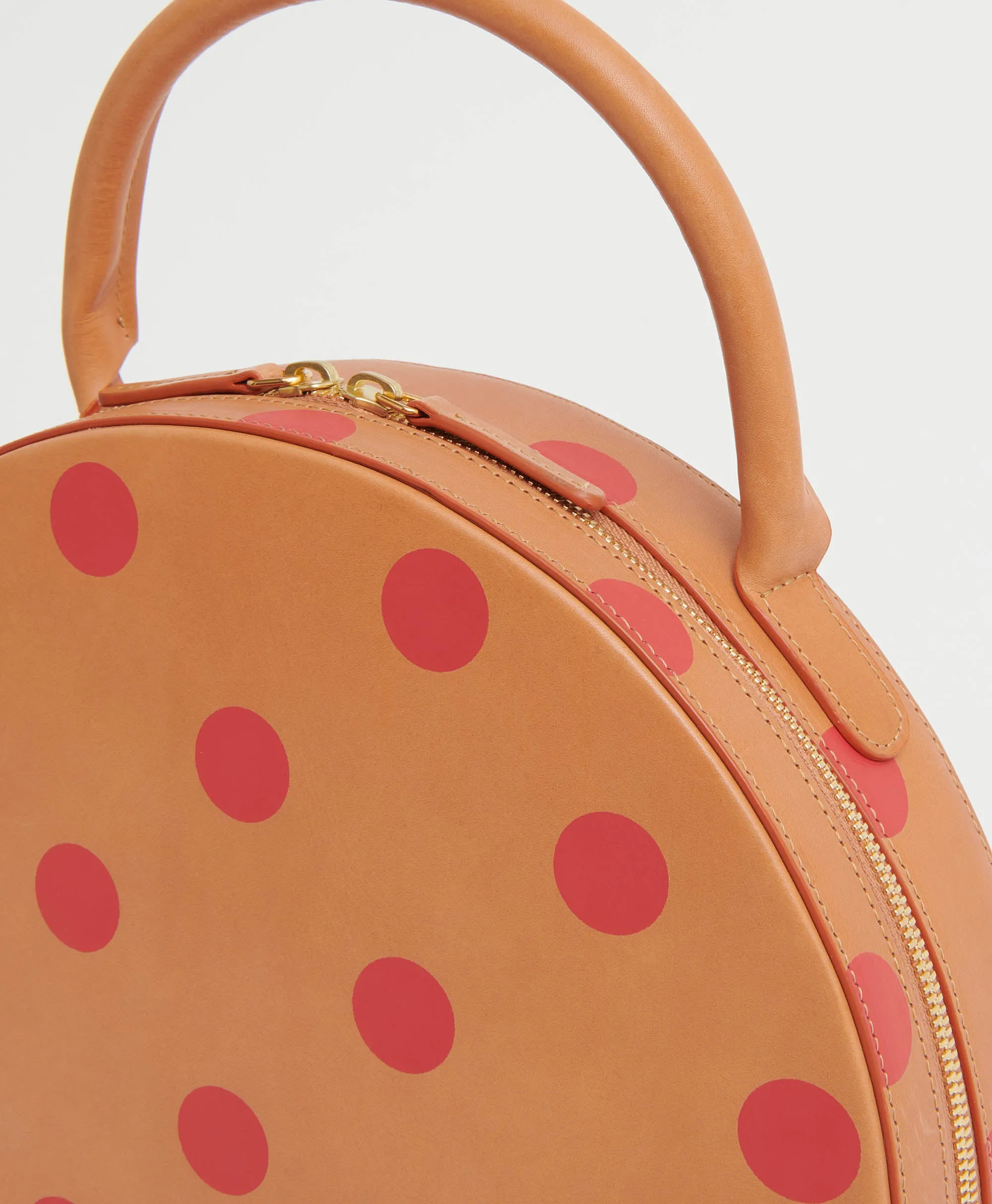 Large Circle Bag - Polka Dot - Cammello / Flamma Polka Dot