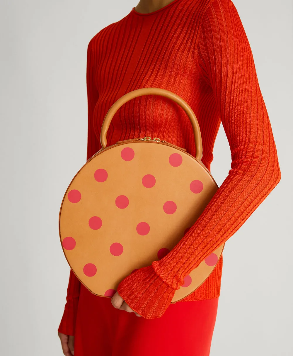 Large Circle Bag - Polka Dot - Cammello / Flamma Polka Dot